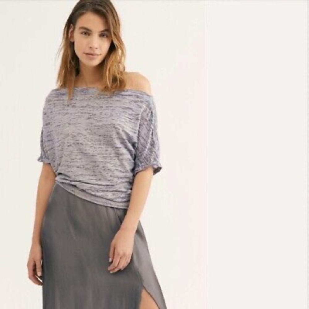 Free People We The Free Astrid Drape Burnout Tee